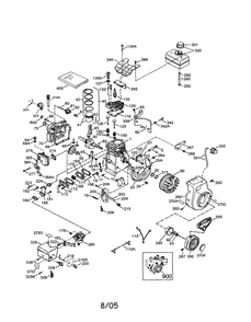 Cylinder/Flywheel/Crankshaft/Engine Diagram and Parts List for LH195SP-67514  Tecumseh Engine