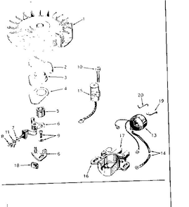 Magneto Diagram and Parts List for 670-21A  Tecumseh Engine