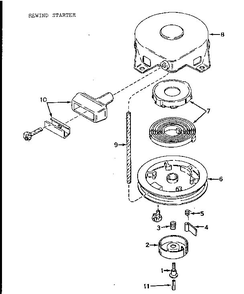 Rewind Starter Diagram and Parts List for 640-07B  Tecumseh Engine