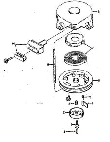 Rewind Starter Diagram and Parts List for 640-08A  Tecumseh Engine