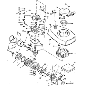 Basic Engine Diagram and Parts List for TYPE642-16D  Tecumseh Engine