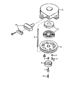 Rewind Starter Diagram and Parts List for 670-31C  Tecumseh Engine