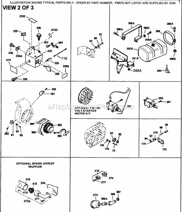 Engine Parts List #2 Diagram and Parts List for H60-75542T  Tecumseh Engine