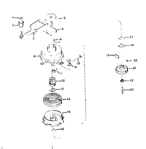 Nopull Starter Diagram and Parts List for 670-21A  Tecumseh Engine