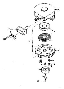 Rewind Starter Diagram and Parts List for 642-16C  Tecumseh Engine
