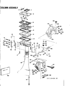 Column Assembly Diagram and Parts List for 642-15B  Tecumseh Engine
