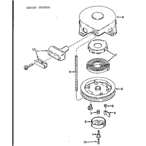 Rewind Starter Diagram and Parts List for TYPE640-07B  Tecumseh Engine