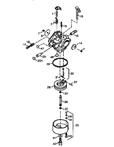 Carburetor Diagram and Parts List for LH318SA-156554  Tecumseh Engine
