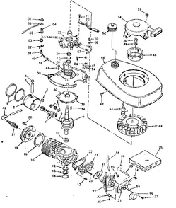 Basic Engine Diagram and Parts List for 642-16D  Tecumseh Engine