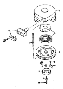 Rewind Starter Diagram and Parts List for 642-19  Tecumseh Engine