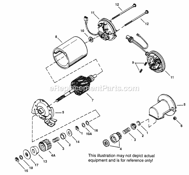 Electric Starter Diagram and Parts List for ES-33330  Tecumseh Engine