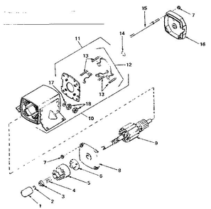 Starter Motor Diagram and Parts List for HH140-160009  Tecumseh Engine