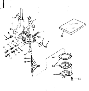 Carburetor Diagram and Parts List for 670-80  Tecumseh Engine