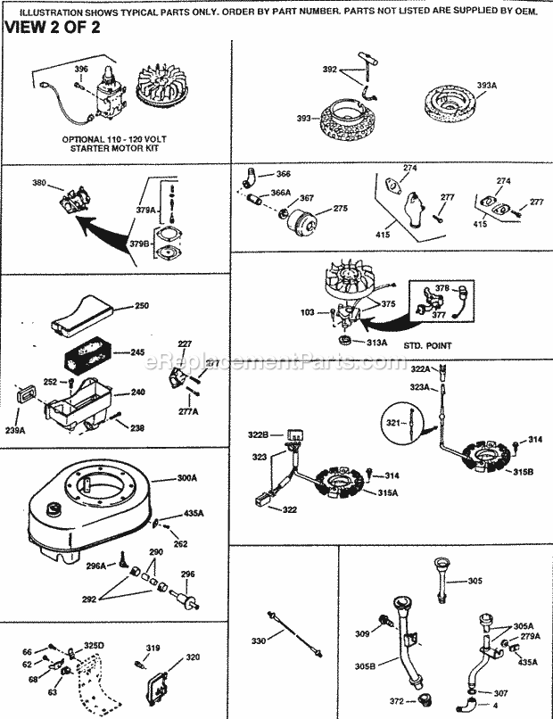 Engine Parts List #2 Diagram and Parts List for SBV-SBV-2277A  Tecumseh Engine