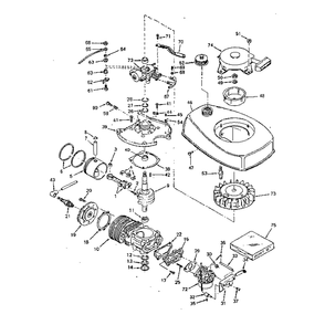 Basic Engine Diagram and Parts List for TYPE643-20C  Tecumseh Engine