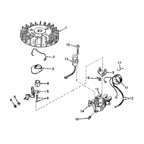 Magneto No. 610945 Diagram and Parts List for TYPE640-12  Tecumseh Engine