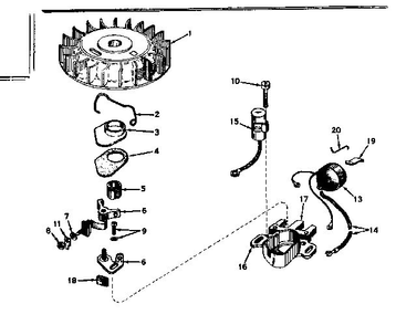 Magneto Diagram and Parts List for 650-18  Tecumseh Engine