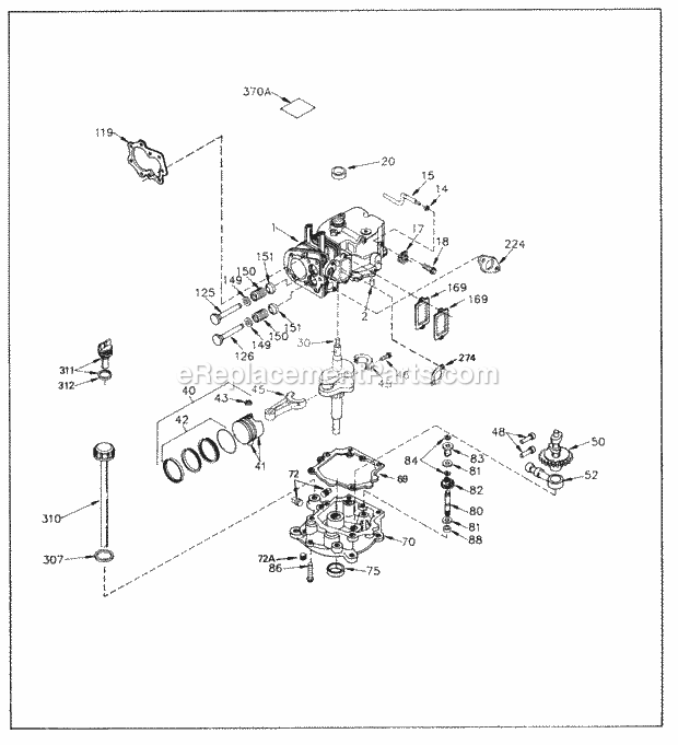 Engine Parts List Diagram and Parts List for SBV-SBV-52315  Tecumseh Engine
