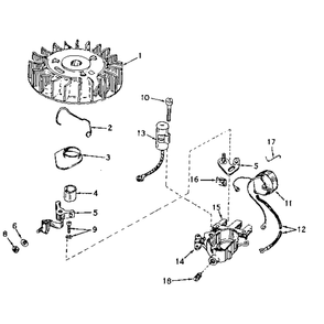 Magneto No. 610832a Diagram and Parts List for TYPE642-16C  Tecumseh Engine