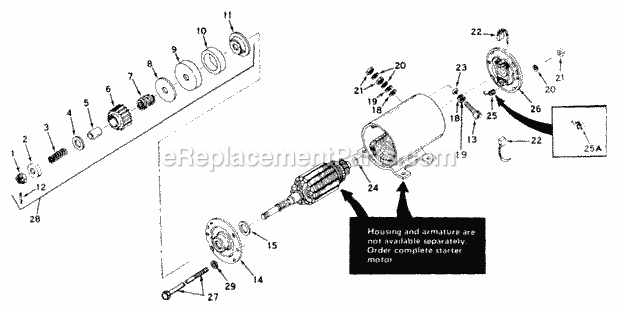 Electric Starter Diagram and Parts List for ES-32468  Tecumseh Engine