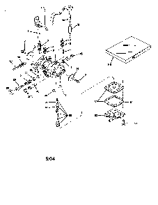 Carburetor Diagram and Parts List for AV520A  Tecumseh Engine
