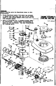 Engine Assembly Diagram and Parts List for 642-16B  Tecumseh Engine