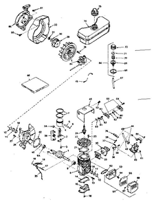 Basic Engine Diagram and Parts List for 1590  Tecumseh Engine