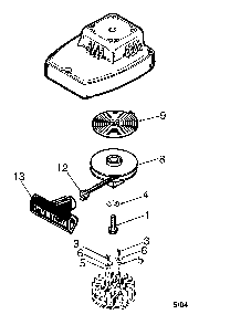 Recoil starter Diagram and Parts List for TC300  Tecumseh Engine