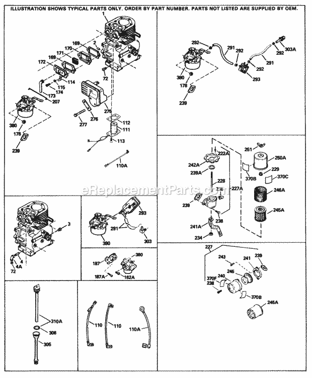 Engine Parts List #2 Diagram and Parts List for HM90-156003B  Tecumseh Engine
