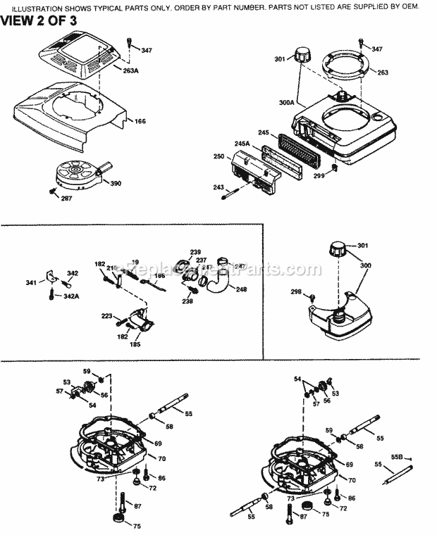 Engine Parts List #2 Diagram and Parts List for TVS115-56020B  Tecumseh Engine