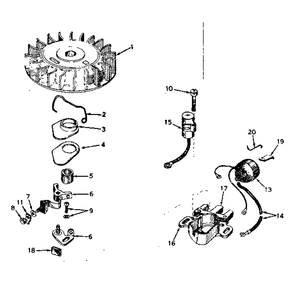 Magneto Diagram and Parts List for TYPE670-85  Tecumseh Engine