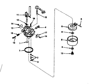 Carburetor Diagram and Parts List for 670-72B  Tecumseh Engine