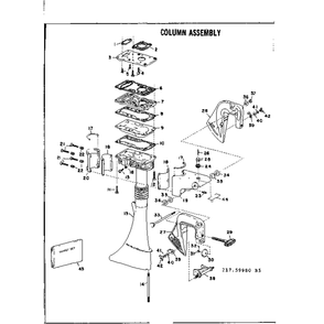 Column Assembly Diagram and Parts List for TYPE643-19B  Tecumseh Engine