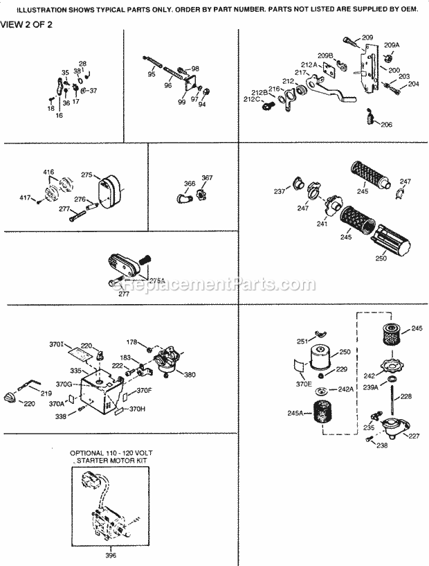 Engine Parts List #2 Diagram and Parts List for H30-35364X  Tecumseh Engine
