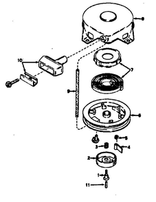 Rewind Starter Assembly Diagram and Parts List for 643-14A  Tecumseh Engine