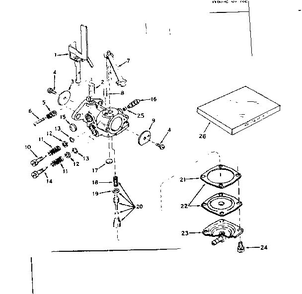 Carburetor Diagram and Parts List for 670-21A  Tecumseh Engine