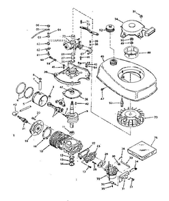 Basic Engine Diagram and Parts List for 642-15D  Tecumseh Engine