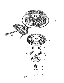 Rewind Starter Diagram and Parts List for LH318SA-156554  Tecumseh Engine