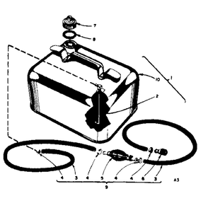 Remote Gasoline Tank Assembly Diagram and Parts List for TYPE381  Tecumseh Engine