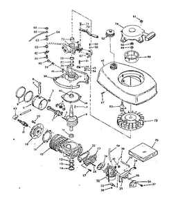 Basic Engine Diagram and Parts List for 642-18D  Tecumseh Engine