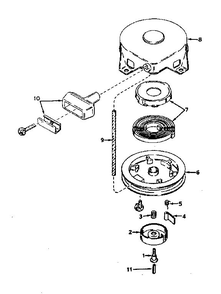 Rewind Starter Diagram and Parts List for 641-09  Tecumseh Engine