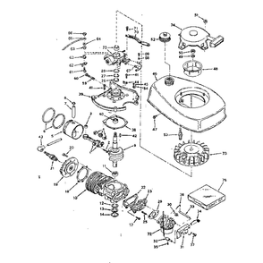 Basic Engine Diagram and Parts List for TYPE642-15D  Tecumseh Engine