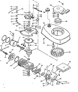Basic Engine Diagram and Parts List for 642-20A  Tecumseh Engine