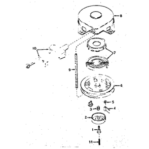 Rewind Starter No. 590420 Diagram and Parts List for TYPE670-36A  Tecumseh Engine