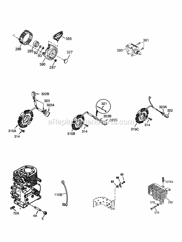 Engine Parts List #2 Diagram and Parts List for HMSK105-159904A  Tecumseh Engine