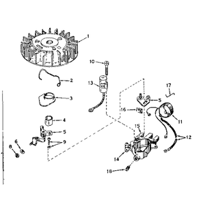 Magneto No. 610832a Diagram and Parts List for TYPE643-21  Tecumseh Engine