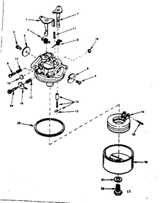 Carburetor Assembly Diagram and Parts List for 381  Tecumseh Engine