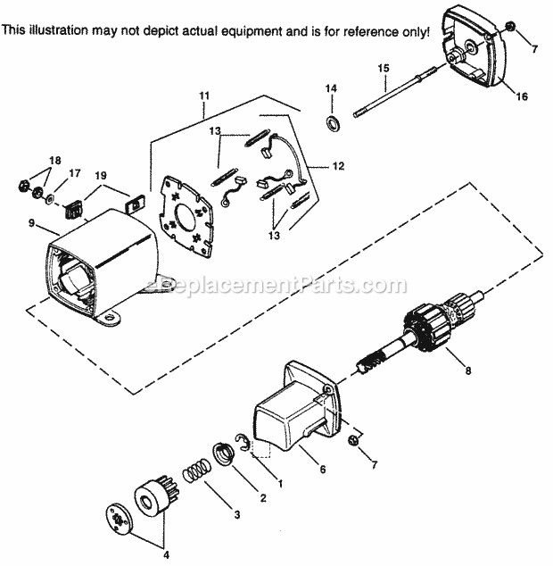 Part Location Diagram of 33607A Tecumseh Electric Starter Motor 12 Volt)