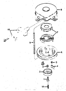 Rewind Starter Diagram and Parts List for 670-36A  Tecumseh Engine