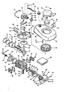 Basic Engine Diagram and Parts List for 640-07B  Tecumseh Engine
